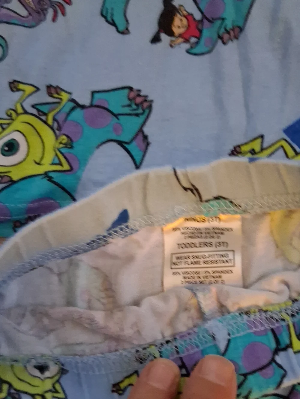 Kids Blue Monsters-Inc Character Two -Piece -Pajamas
